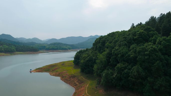 4K航拍湖南湘潭上石坝水库01