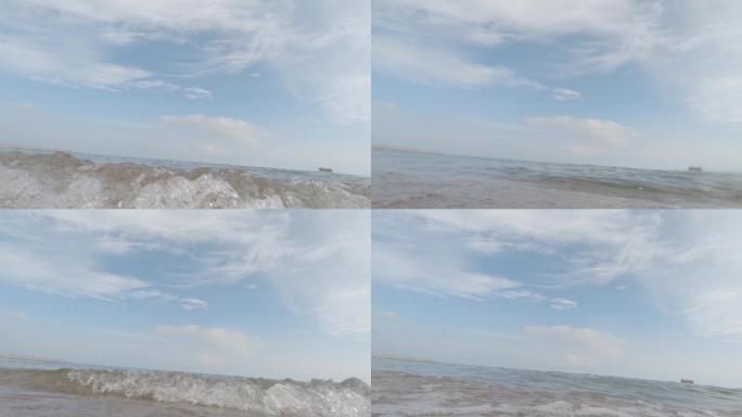 海浪浪花冲击拍打镜头