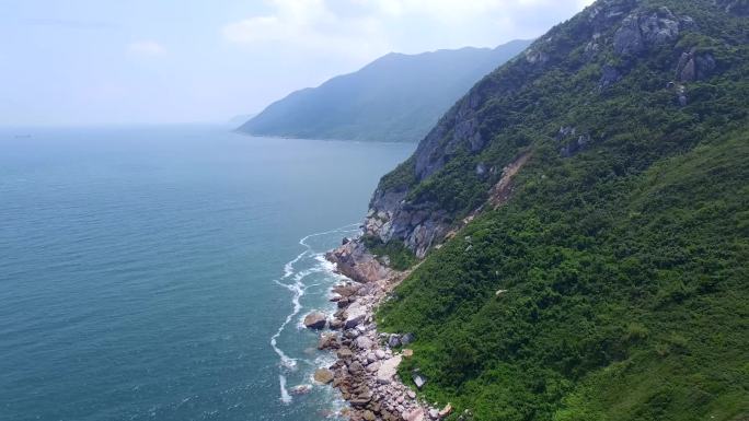 航拍大气海岸线海边礁石国家地理风景