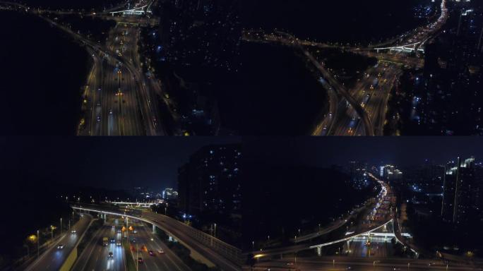 深圳公路夜景航拍