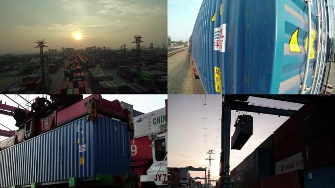 航拍宁波舟山港码头货运物流港口经济发展