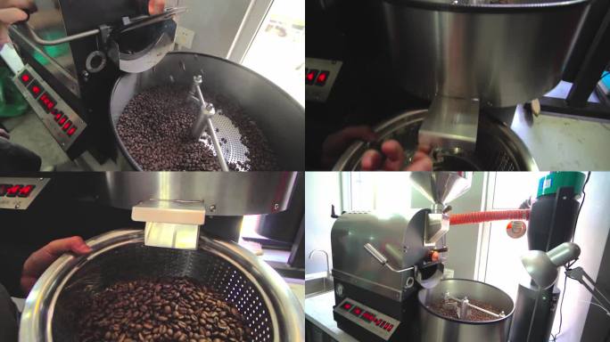 烘焙咖啡豆烘焙出炉120fps4k