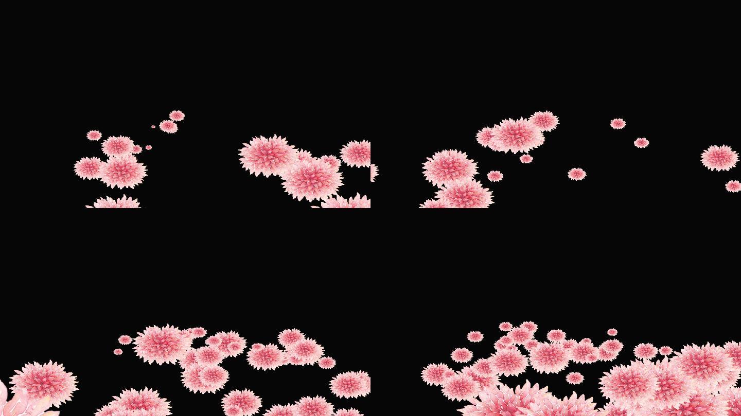 粉色手绘康乃馨花卉无缝循环带通道