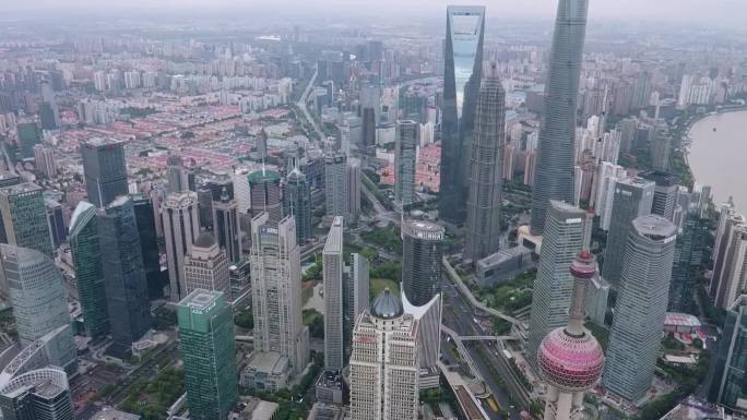 航拍上海城市中心