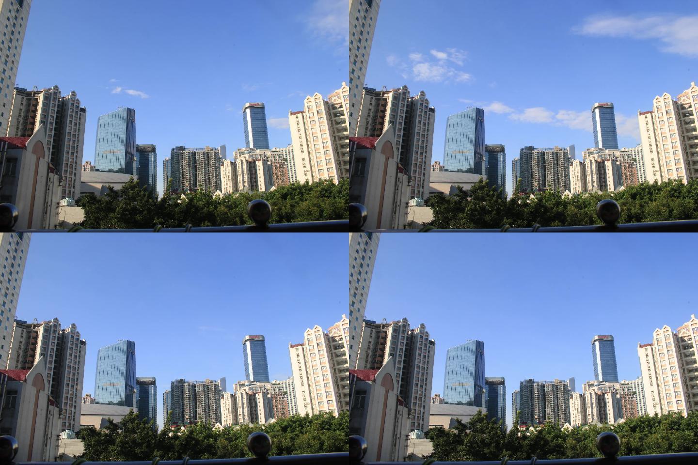 广州夏天阳光明媚的早晨4K延时拍摄太古汇