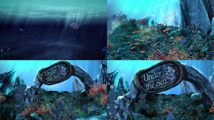 高清海底世界背景素材-带音乐
