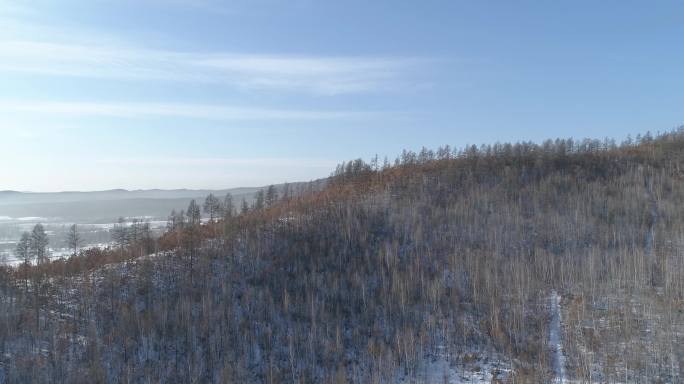 大兴安岭飞越摇出雪山航拍4K