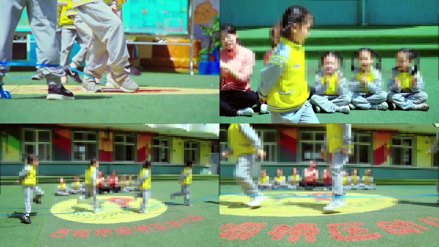 让皮筋动起来——柯岩中心幼儿园开展民间体育游戏跳皮筋活动