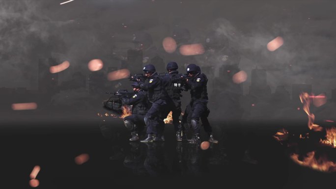 公安特警舞台MV战争场景源文件