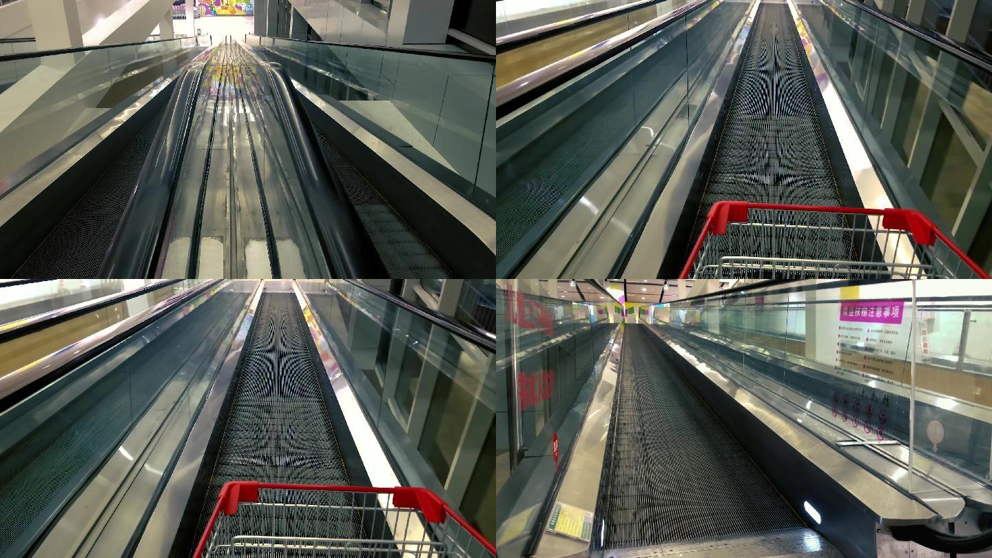 超市自动扶梯商场电梯视频素材