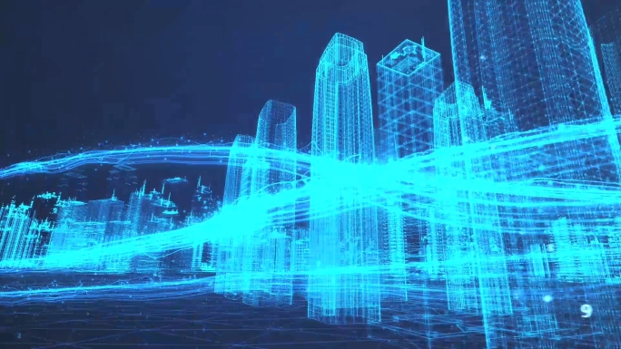 科技粒子光线城市片头模板