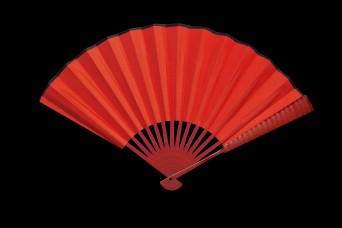 红扇子打开动画带通道无缝循环视频素材