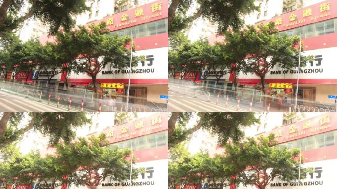 广州夏天越秀区淘金金融街,4K延时拍摄