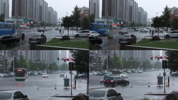 雷雨中的城市交通