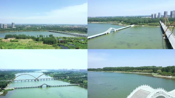 山东昌邑城市建设潍水风情湿地公园潍河风光