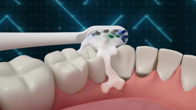 科技感三维电动牙刷刷牙医疗美容