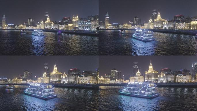 4K航拍上海外滩夜景