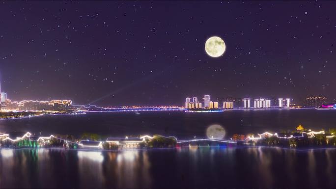 原创作品苏州工业园区金鸡湖李公堤夜景