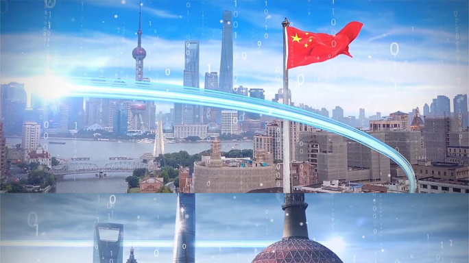【原创】大气光线上海城市宣传片头AE模板