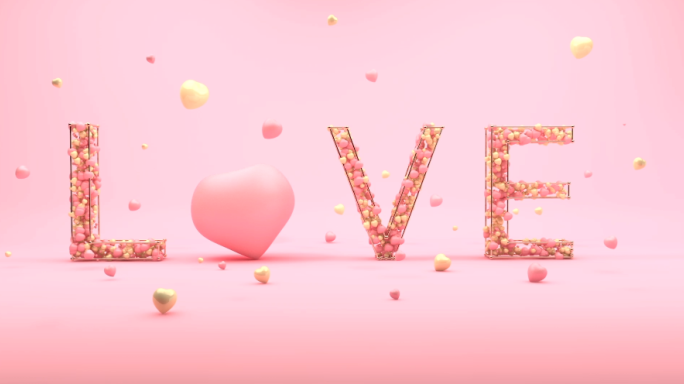 爱情love粉嫩空间C4D模型