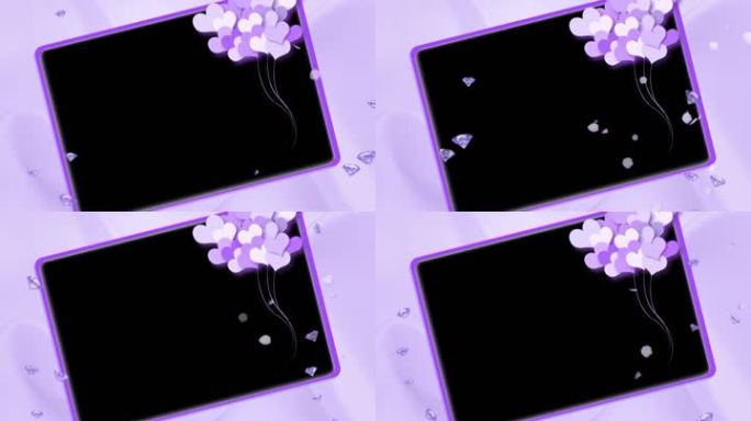 通道紫色情人节表白婚礼祝福视频边框