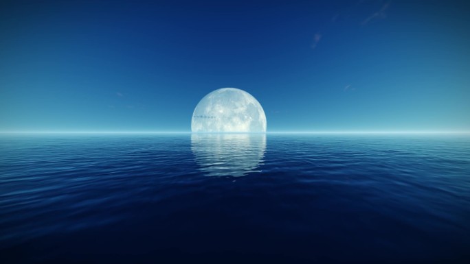 海面月亮倒影