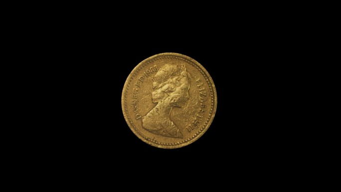 英镑硬币女王头像金币