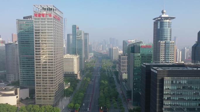 上海世纪大道航拍4k