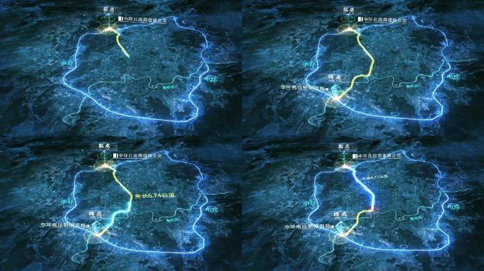 震撼超强科技感区域地图