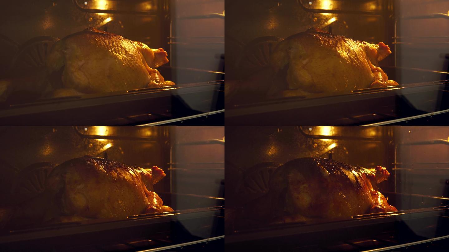 烤鸡过程