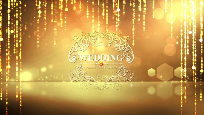 金色粒子唯美婚礼logo舞台背景