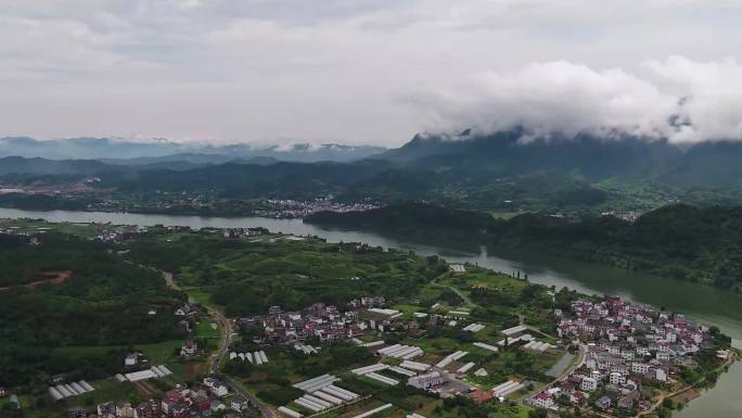 浙江杭州建德江湾村航拍记录