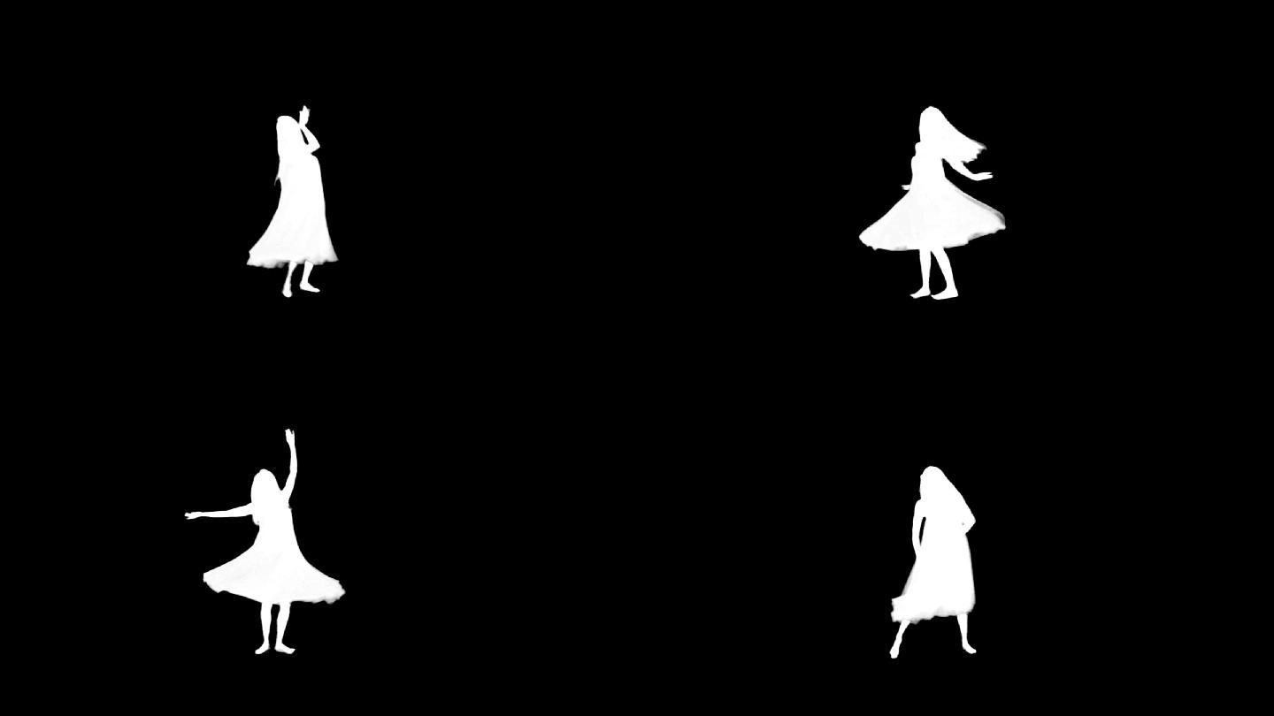 女人在跳旋转舞蹈（透明背景）