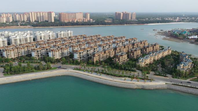 航拍海南省恒大海花岛