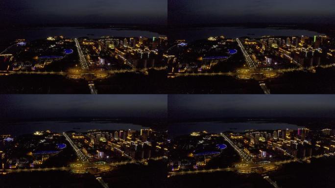 4K-乌海滨河区夜景航拍
