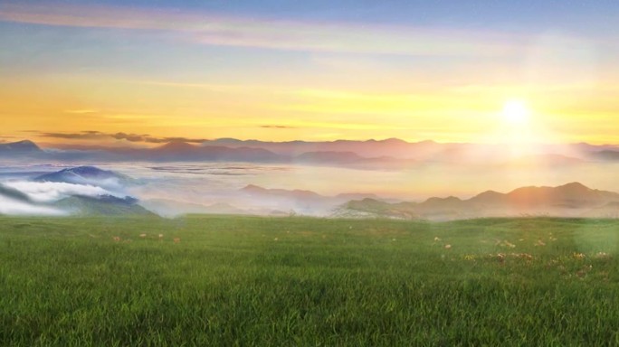 超宽屏唱山歌日出美景