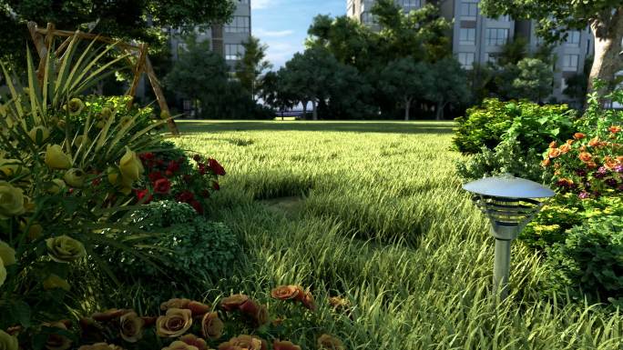 草地景观小品灭蚊系统智能音响三维动画