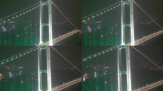 航拍虎门二桥（南沙大桥）夜景