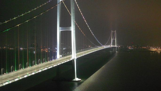 航拍虎门二桥（南沙大桥）夜景