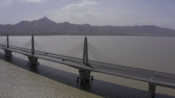 4K-log乌海湖大桥航拍
