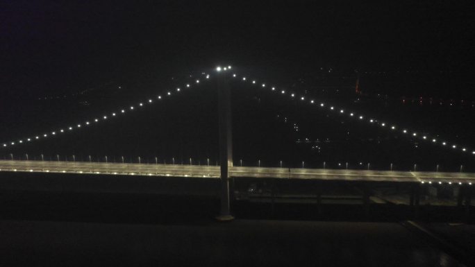 航拍虎门二桥（南沙大桥）夜景