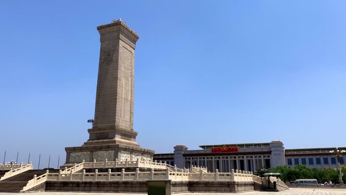 天安门城楼人民英雄纪念碑实拍视频素材