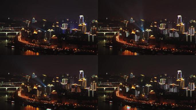 重庆城市夜景延时实拍素材