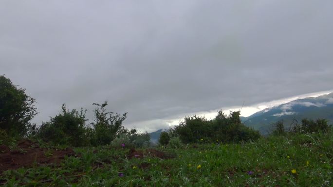 中国高山云雾缭绕风景