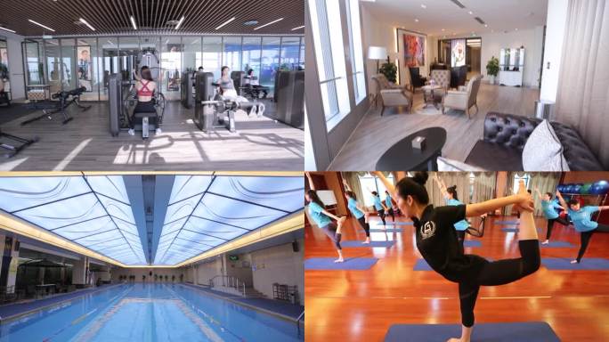 运动健身瑜伽健身房单车跑步游泳馆