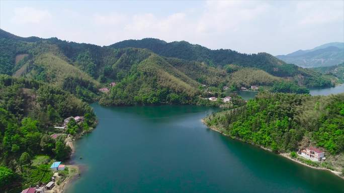 安徽六安大别山区水库航拍