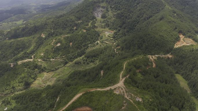 4K-log原素材-福建山区道路航拍