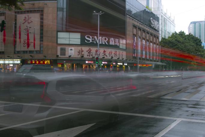 羊城广州夏天越秀区北京路步行街大雨来袭4
