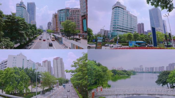 广州佛山城市建筑交通道路地标延时视频
