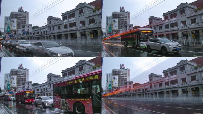 夏天大雨突袭广州，北京路岭南特色骑楼街